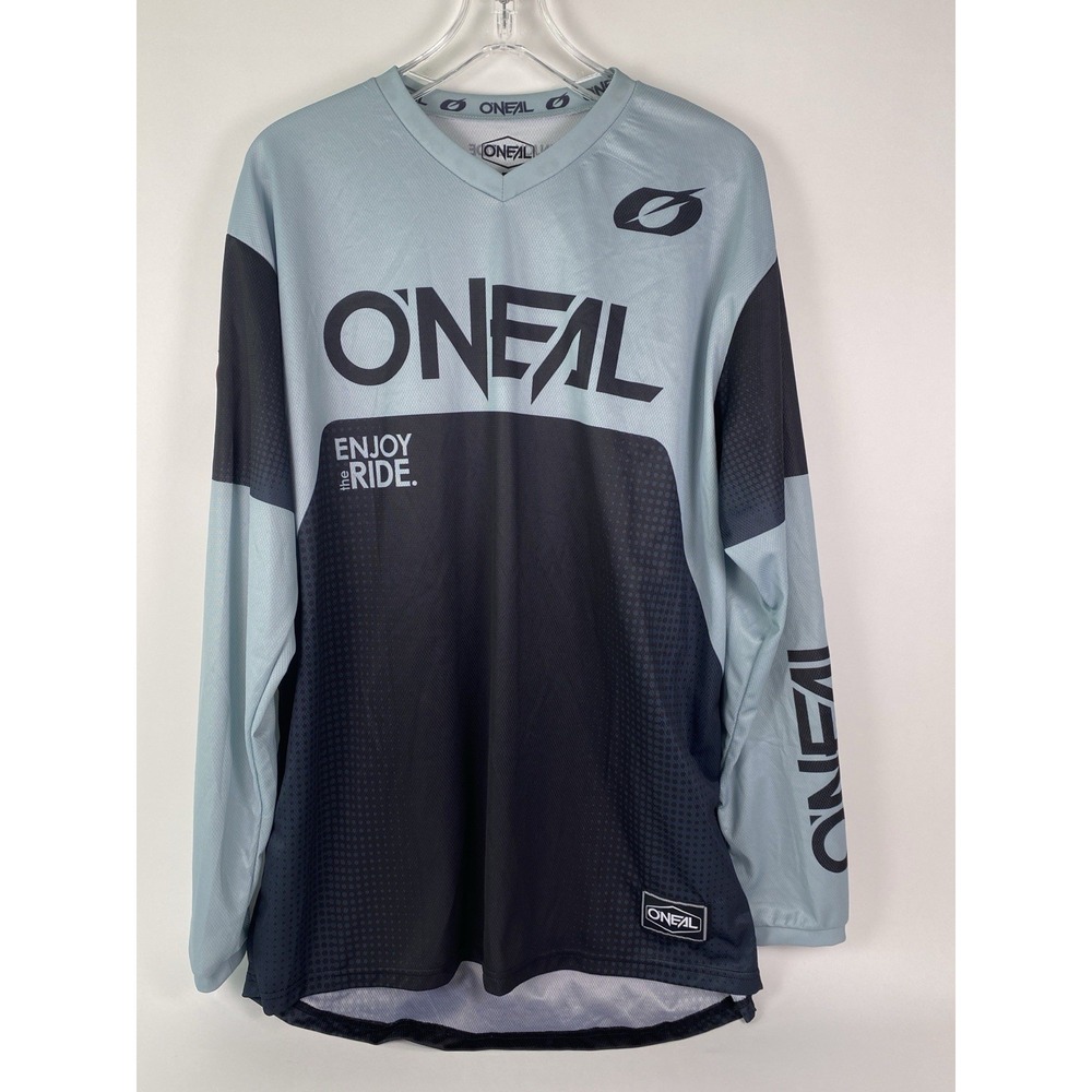 O'Neal Racing Element Motorcross Jersey Men Large Racewear Black Blue-Gray Moto